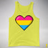 Pansexual Pride 8-Bit Pixel Heart Premium Tank Top - Neon Yellow