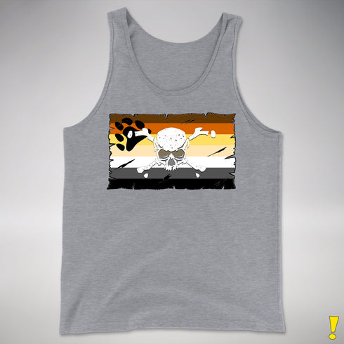 Bear Pride Pirate Flag Premium Tank Top - Grey Heather