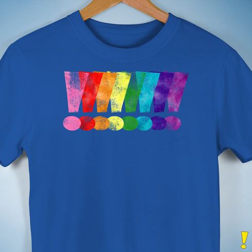 Distressed Gilbert Baker LGBTQ Pride Exclamation Points Premium - Royal Blue