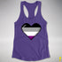 Asexual Pride 8-Bit Pixel Heart Racerback Tank - Purple