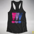 Bisexual Pride Exclamation Points Racerback Tank - Black