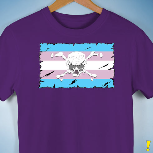 Transgender Pride Pirate Flag Premium Unisex T-Shirt - Purple