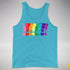 Distressed Gilbert Baker LGBTQ Pride Exclamation Points Premium Tank - Aqua Triblend