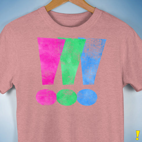 Polysexual Pride Exclamation Points Premium Unisex T-Shirt - Mauve Heather