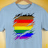 Philly LGBTQ Gay Pride Flag Ripped Reveal Premium Unisex T-Shirt - Baby Blue