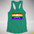 LGBTQ Rainbow Pride Pirate Flag Racerback Tank - Kelly Green