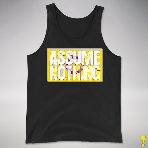 Assume Nothing Intersex Pride Flag Premium Tank Top - Black