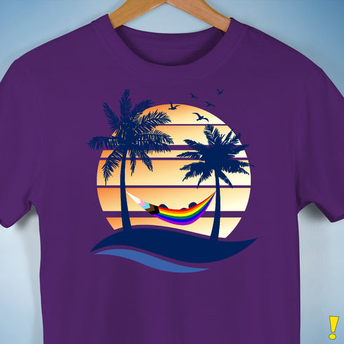 LGBTQ Progress Pride Hammock Summer Beach Sunset Premium Unisex - Purple