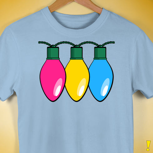 Pansexual Pride Christmas Lights Premium Unisex T-Shirt - Baby Blue