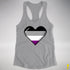 Asexual Pride 8-Bit Pixel Heart Racerback Tank - Heather Grey