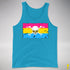 Pansexual Pride Pirate Flag Premium Tank Top - Neon Blue