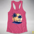 Bear Pride Hammock Summer Beach Sunset Racerback Tank - Hot Pink