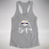 Pride Sloth Nonbinary Flag Sunglasses Women's Racerback Tank - Heather Grey