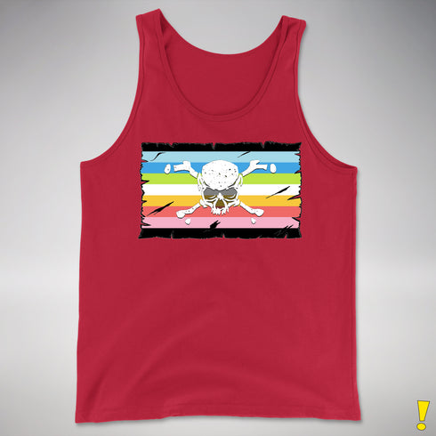 Queer Pride Pirate Flag Premium Tank Top - Red