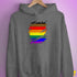 Philly LGBTQ Gay Pride Flag Ripped Reveal Hoodie - Grey Heather