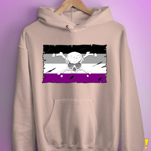 Asexual Pride Pirate Flag Hoodie - Light Pink