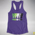 Distressed Aromantic Pride Exclamation Points Women's Racerback Tank - Purple