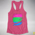 Polysexual Pride Flag Ripped Reveal Racerback Tank - Hot Pink