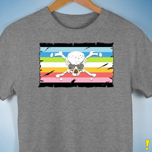 Queer Pride Pirate Flag Premium Unisex T-Shirt - Grey Heather