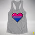 Bisexual Pride 8-Bit Pixel Heart Racerback Tank - Heather Grey