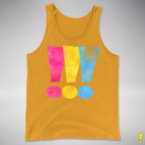 Pansexual Pride Exclamation Points Premium Tank Top - Gold