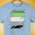 Aromantic Pride Flag Ripped Reveal Premium Unisex T-Shirt - Baby Blue