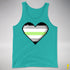 Agender Pride 8-Bit Pixel Heart Premium Tank Top - Teal