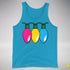 Pansexual Pride Christmas Lights Premium Tank Top - Neon Blue