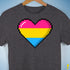 Pansexual Pride 8-Bit Pixel Heart Premium Unisex T-Shirt - Dark Grey Heather