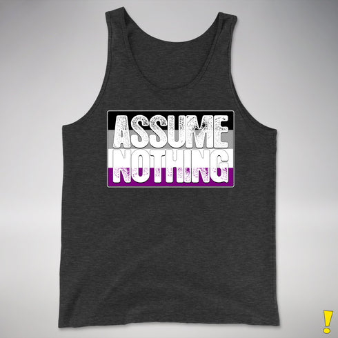 Assume Nothing Asexual Pride Flag Premium Tank Top - Charcoal Triblend