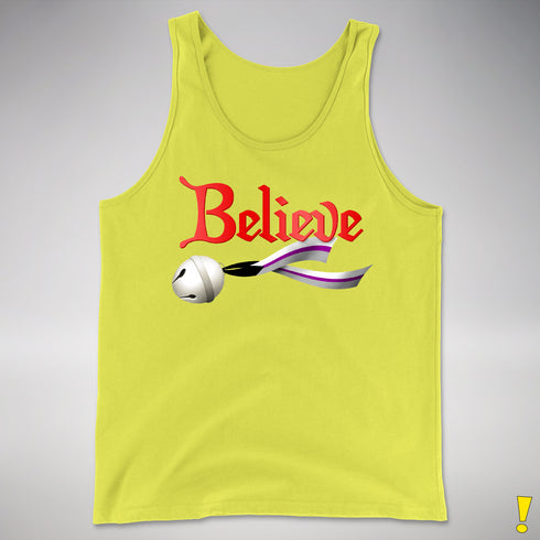 Believe Demisexual Pride Jingle Bell Premium Tank Top - Neon Yellow