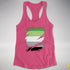 Aromantic Pride Flag Ripped Reveal Racerback Tank - Hot Pink