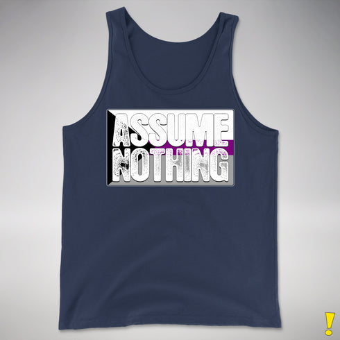 Assume Nothing Demisexual Pride Flag Premium Tank Top - Navy