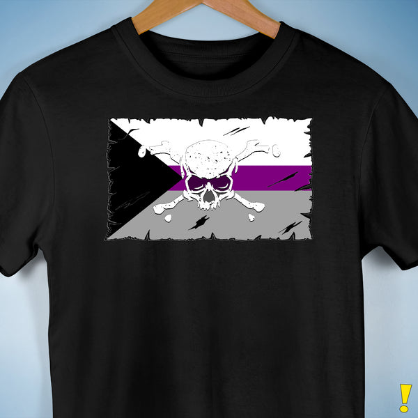 Demisexual Pride Pirate Flag Premium Unisex T-Shirt - Black