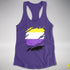 Nonbinary Pride Flag Ripped Reveal Racerback Tank - Purple