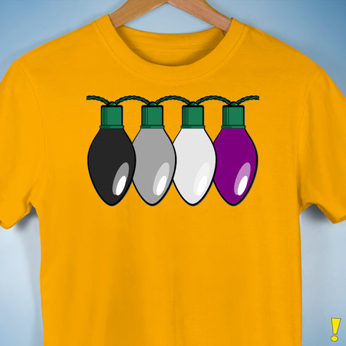 Asexual Pride Christmas Lights Premium Unisex T-Shirt - Gold