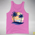Transgender Pride Hammock Summer Beach Sunset Premium Tank Top - Neon Pink