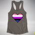 Genderfluid Pride 8-Bit Pixel Heart Racerback Tank - Dark Grey
