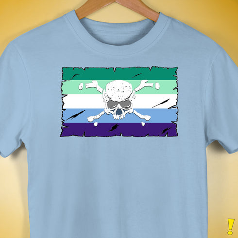 Gay Male Pride Pirate Flag Premium Unisex T-Shirt - Baby Blue