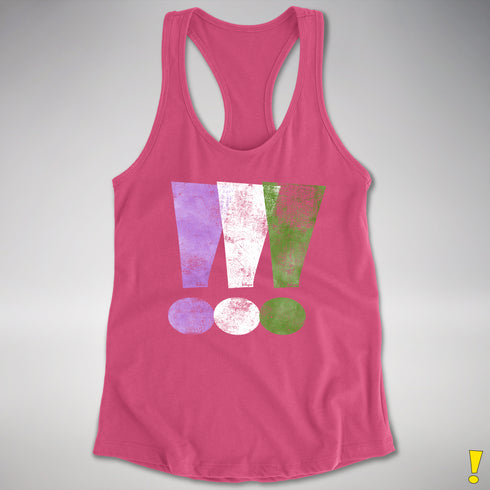 Genderqueer Pride Exclamation Points Women's Racerback Tank - Hot Pink