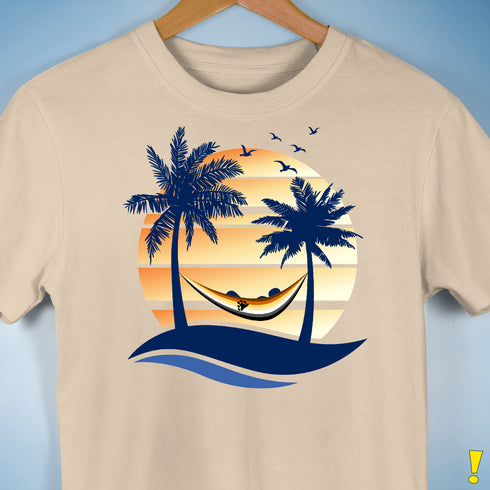 Bear Pride Hammock Summer Beach Sunset Premium Unisex T-Shirt - Cream
