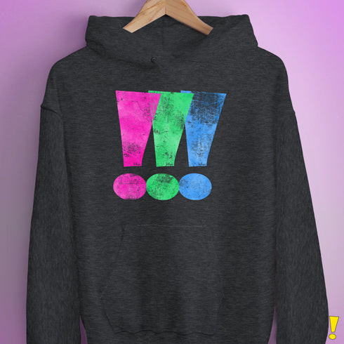Polysexual Pride Exclamation Points Hoodie - Dark Grey Heather
