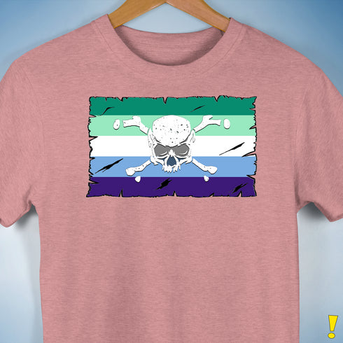 Gay Male Pride Pirate Flag Premium Unisex T-Shirt - Mauve Heather