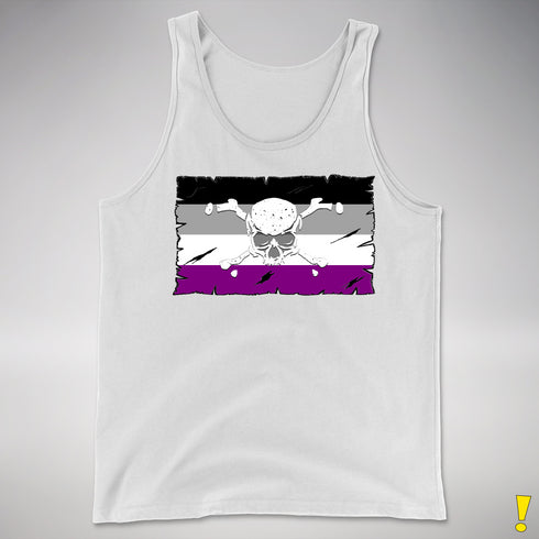 Asexual Pride Pirate Flag Premium Tank Top - White