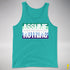 Assume Nothing Gay Male Pride Flag Premium Tank Top - Teal