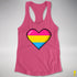 Pansexual Pride 8-Bit Pixel Heart Racerback Tank - Hot Pink