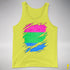 Polysexual Pride Flag Ripped Reveal Premium Tank Top - Neon Yellow