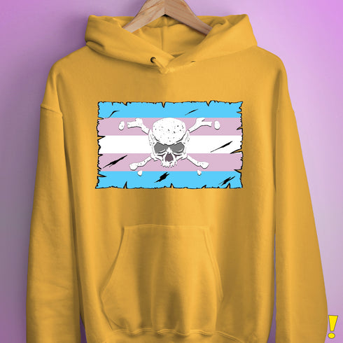 Transgender Pride Pirate Flag Hoodie - Mustard