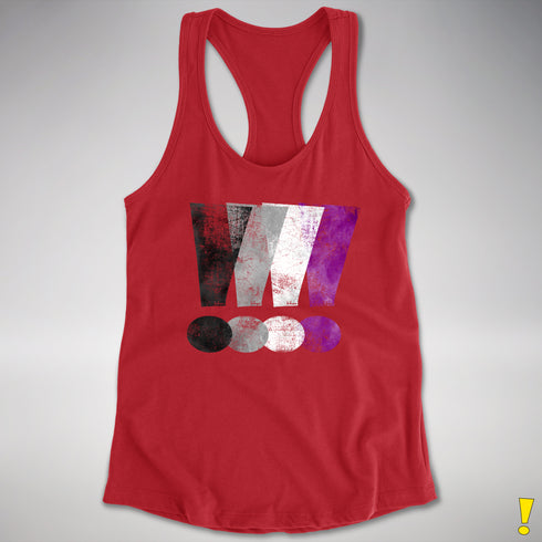 Asexual Pride Exclamation Points Women's Racerback Tank - Red