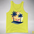 Lesbian Pride Hammock Summer Beach Sunset Premium Tank Top - Neon Yellow